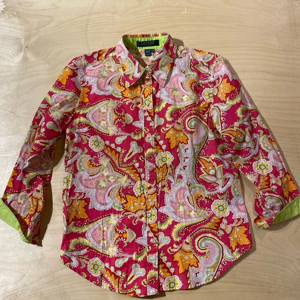 Lauren Ralph Lauren Button Up Shirt P/S (JR) - Picture 3 of 14